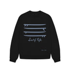 Black 'Surf Life' Oversized Sweatshirt