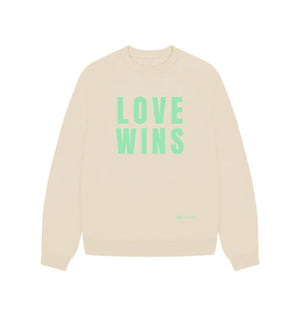 Oat Love Wins Oversized Sweatshirt (Green Lettering)