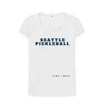 White Seattle Pickleball Scoop Neck Tee