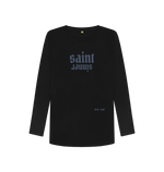 Black Printed Long Sleeve T Shirt Front