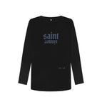 Black Saint Sinner Long Sleeve Tee (Grey Lettering)