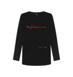 Black Printed Long Sleeve T Shirt Front