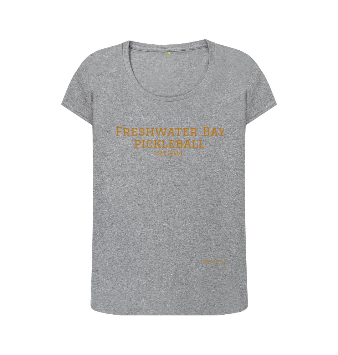 Athletic Grey Freshwater Bay Pickleball Scoop Neck Tee