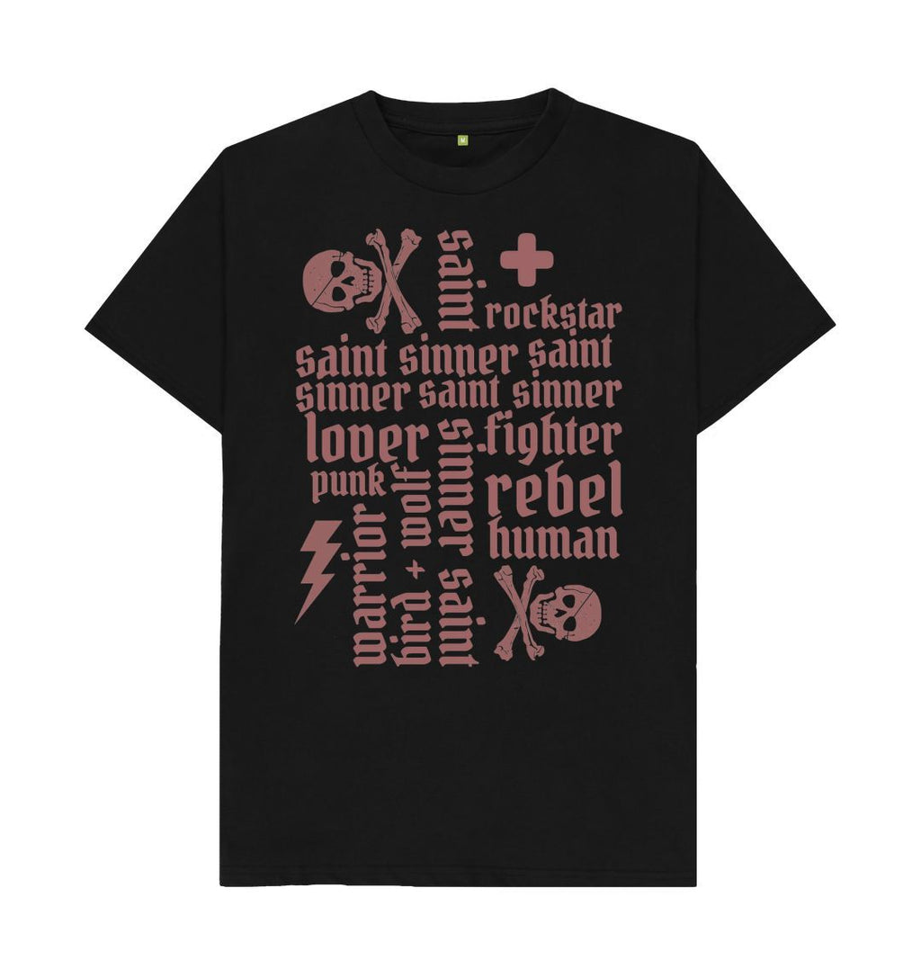 Black Sinner Saint + More Classic Tee (Rust Lettering)