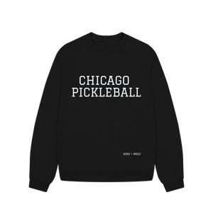 Black Chicago Pickleball Oversized Sweatshirt