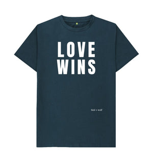 Denim Blue Love Wins Classic Tee