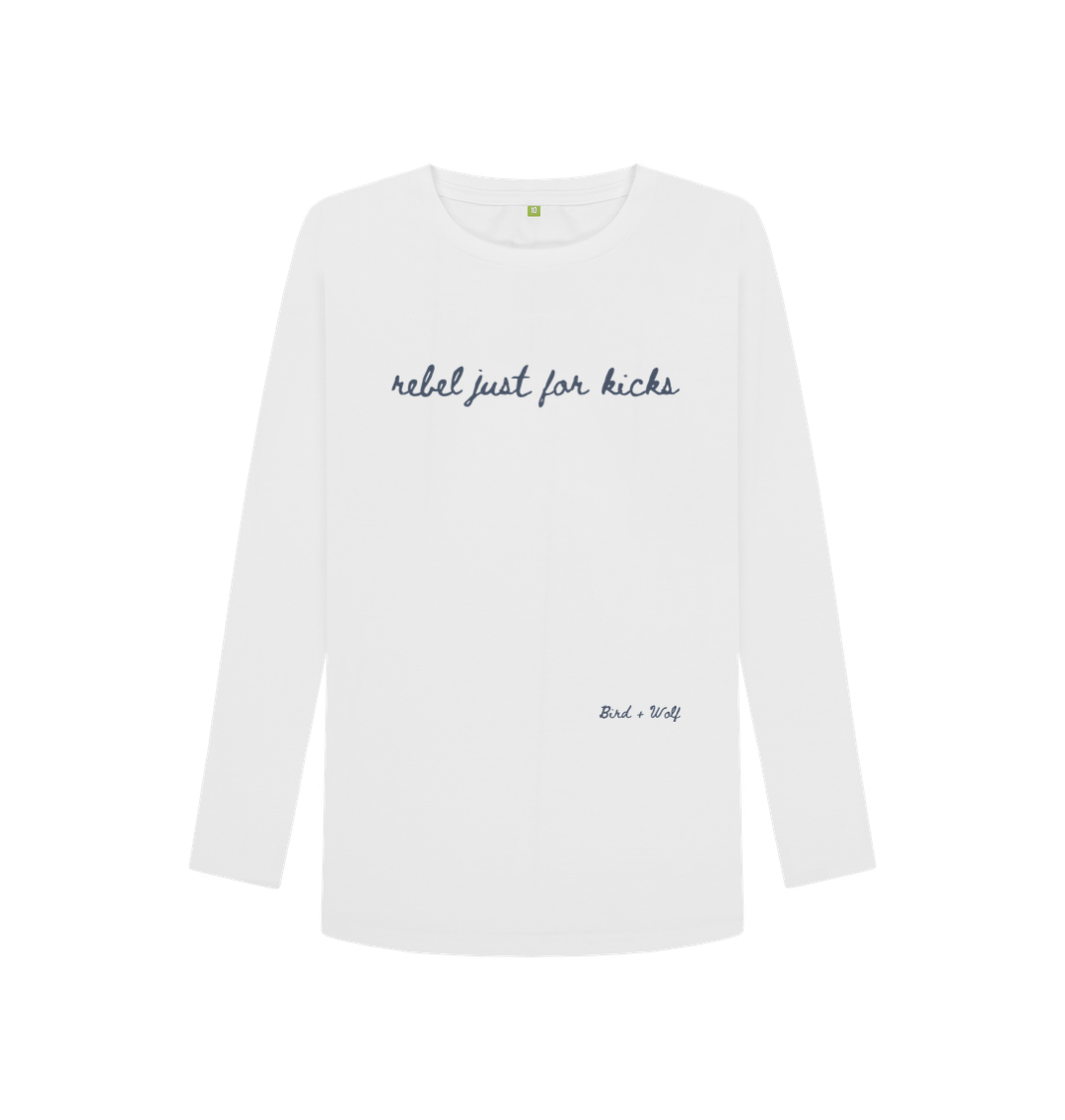 White Rebel Just For Kicks Long Sleeve Tee