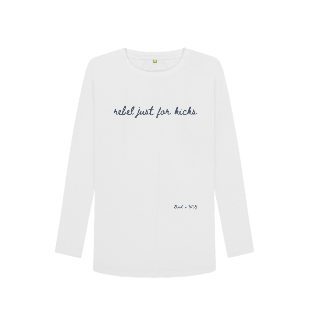 White Rebel Just For Kicks Long Sleeve Tee