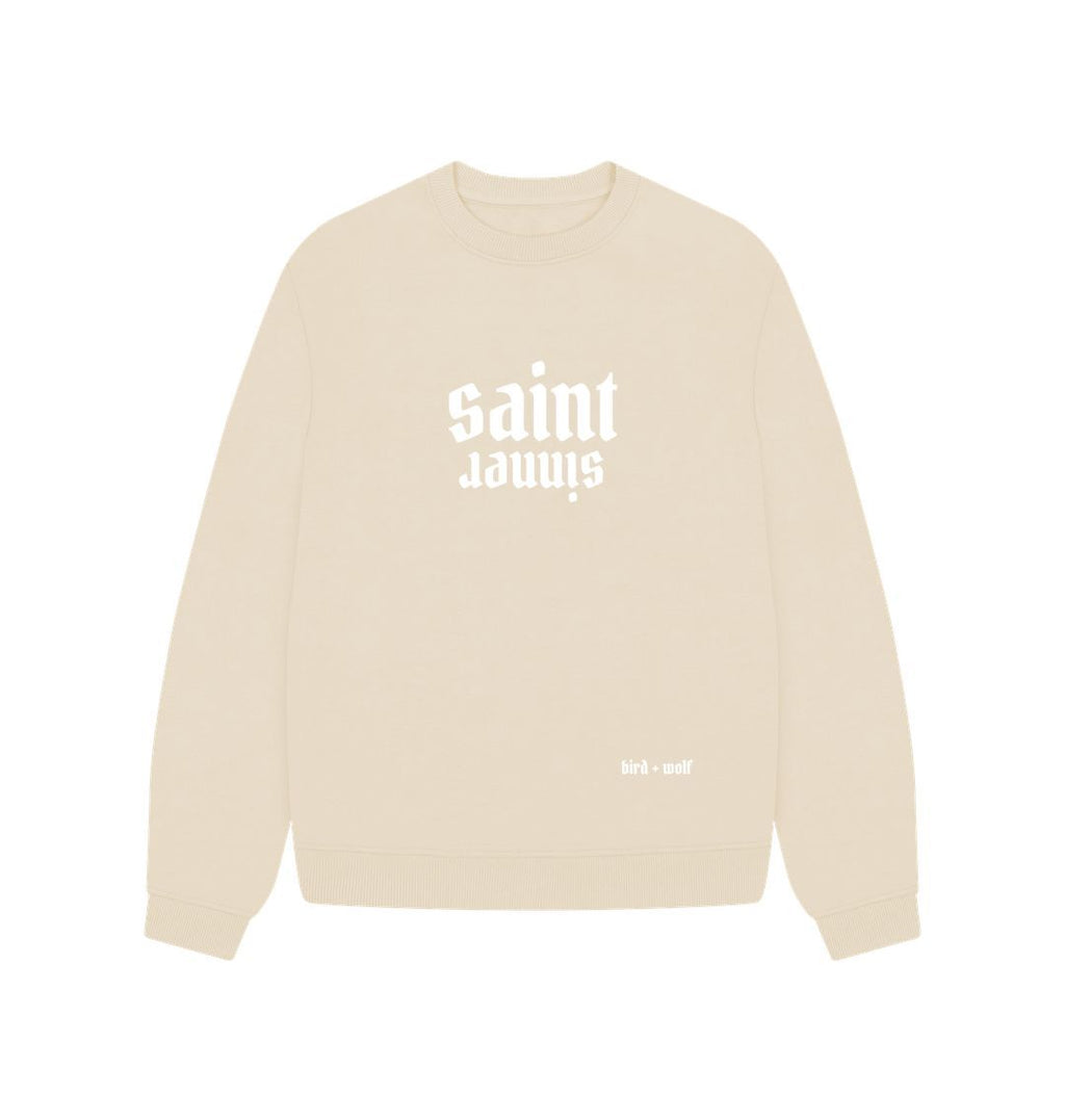 Oat Saint Sinner Oversized Sweatshirt (White Lettering)