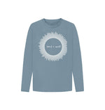 Stone Blue White Sunburst Kids Long Sleeve Tee