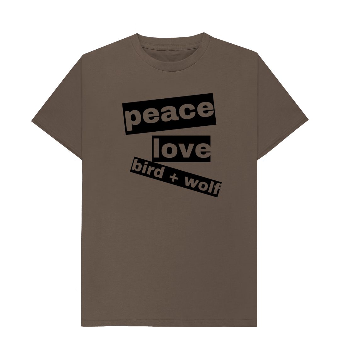 Chocolate Peace + Love Bird + Wolf Classic Tee