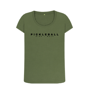 Khaki Pickleball Scoop Neck Tee