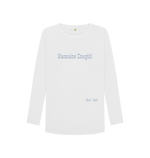 White Printed Long Sleeve T Shirt Front