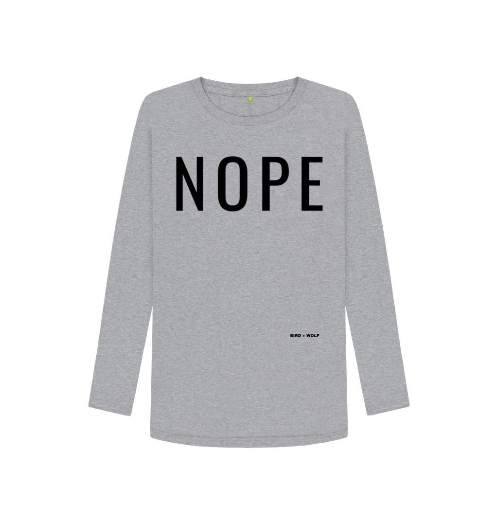 Athletic Grey Nope Long Sleeve Tee