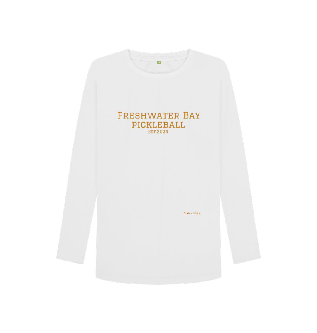 White Freshwater Bay Pickleball Long Sleeve Tee