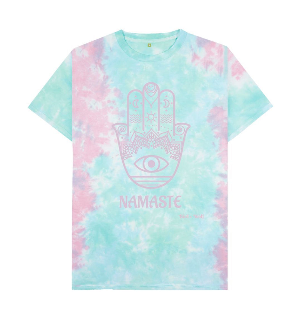 Pastel Tie Dye Namaste Pink + Turquoise Tie Dye Classic Tee