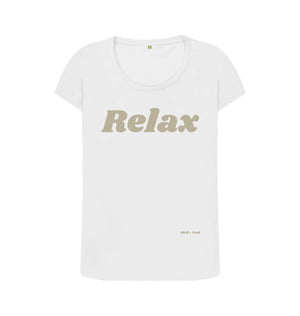 White Relax Scoop Neck Tee