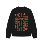 Black Sinner Saint + more Oversized Sweatshirt (Orange Lettering)