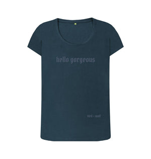 Denim Blue Hello Gorgeous Scoop Neck Tee