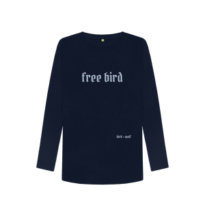 Navy Blue Free Bird Long Sleeve Tee