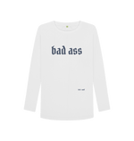 White Printed Long Sleeve T Shirt Front