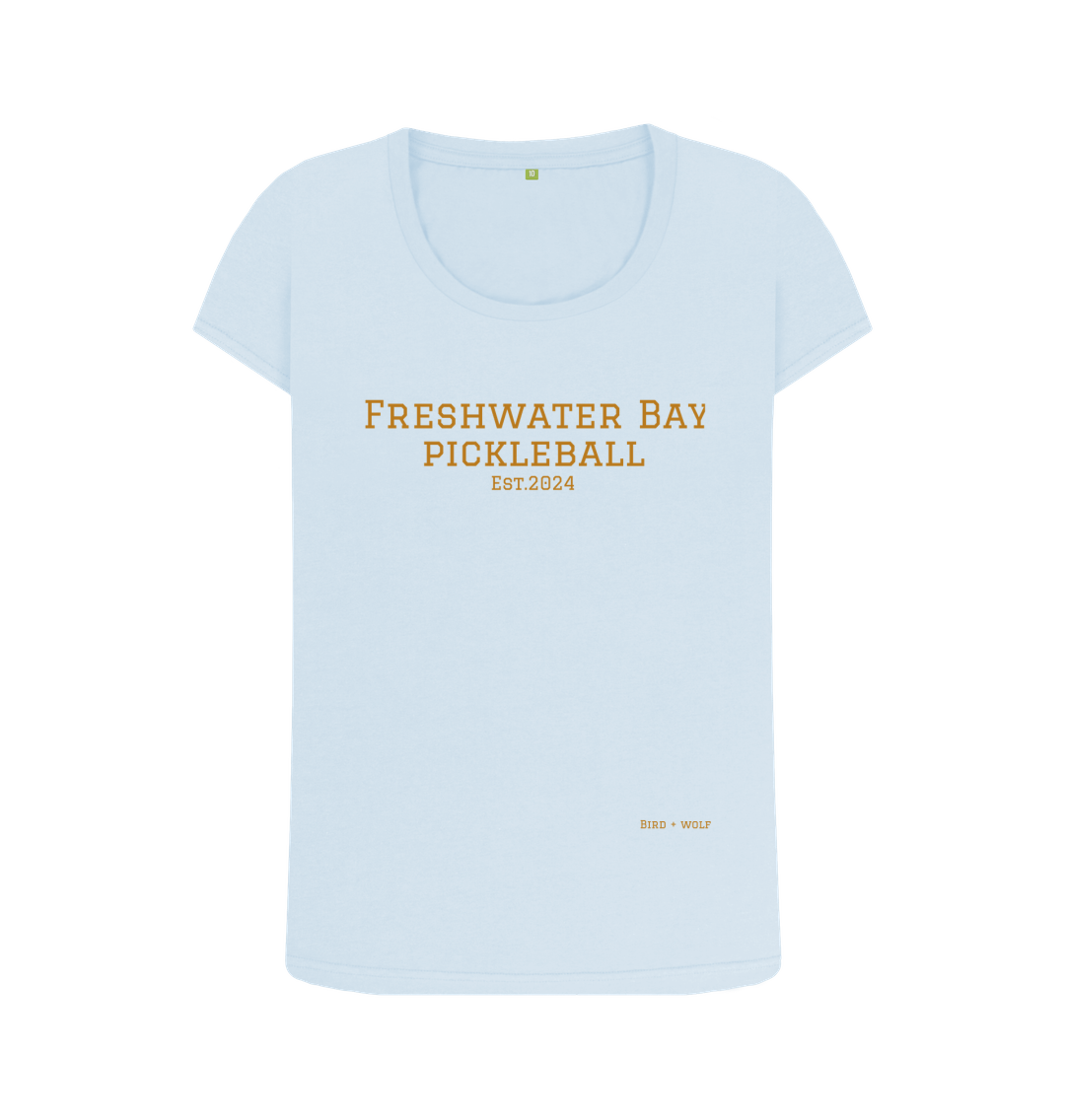 Sky Blue Freshwater Bay Pickleball Scoop Neck Tee