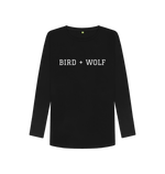 Black Printed Long Sleeve T Shirt Front