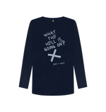 Navy Blue Printed Long Sleeve T Shirt Front