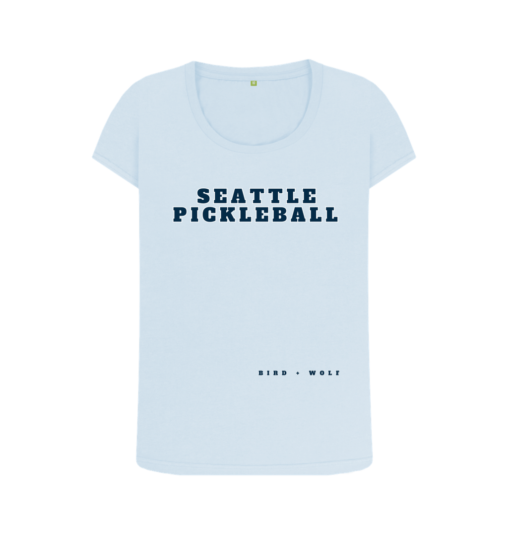 Sky Blue Seattle Pickleball Scoop Neck Tee