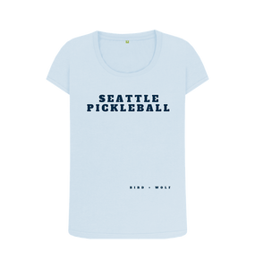 Sky Blue Seattle Pickleball Scoop Neck Tee