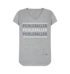 Athletic Grey Pickleballer V Neck Tee