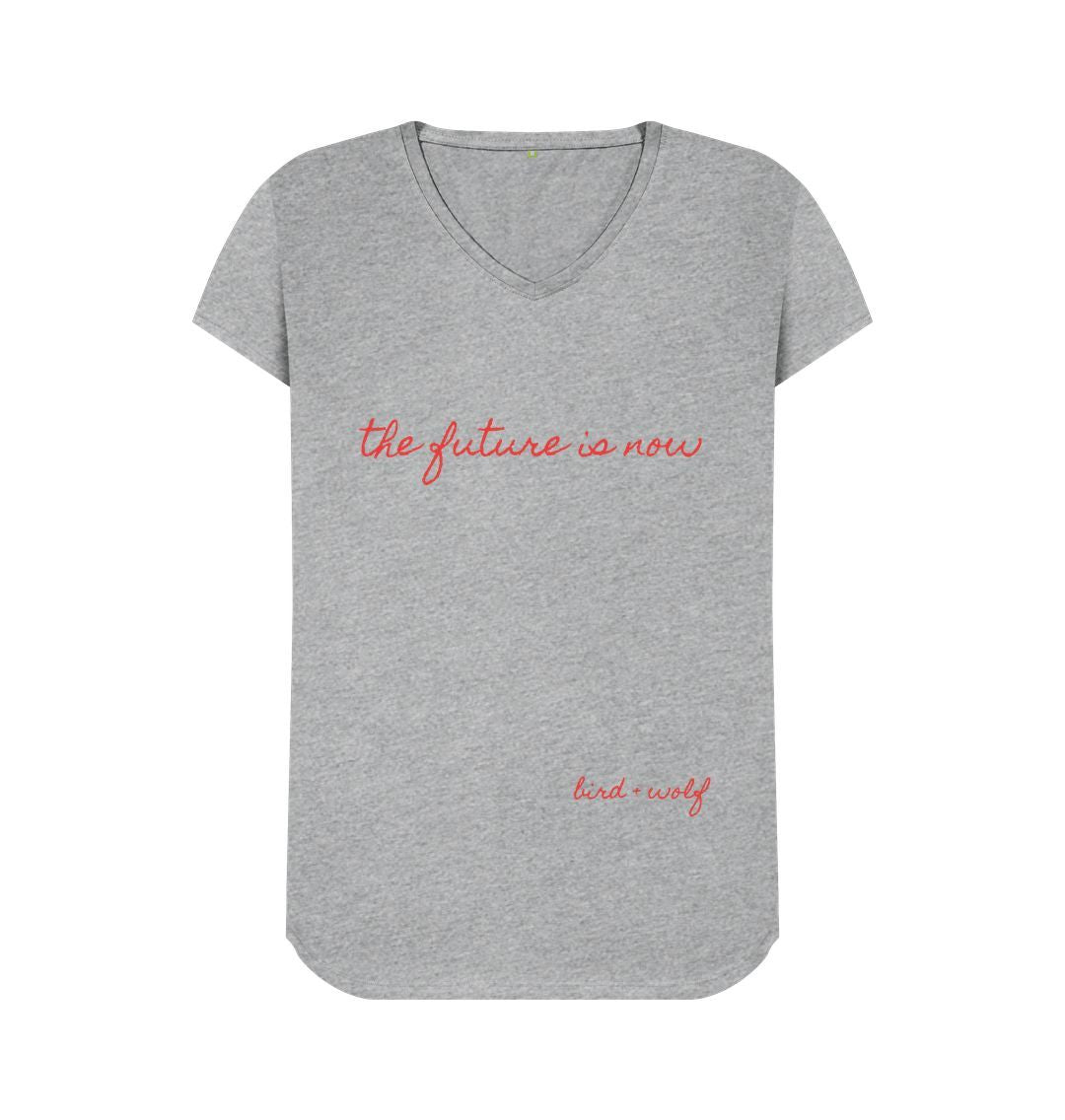 Athletic Grey The Future is Now V Neck Tee