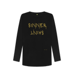 Black Printed Long Sleeve T Shirt Front