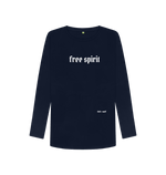 Navy Blue Printed Long Sleeve T Shirt Front
