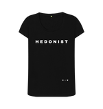 Black Hedonist Scoop Neck Tee (White\/Spaced)