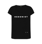 Black Hedonist Scoop Neck Tee (White\/Spaced)