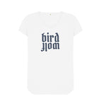 White BirdWolf V Neck Tee (Grey Lettering)