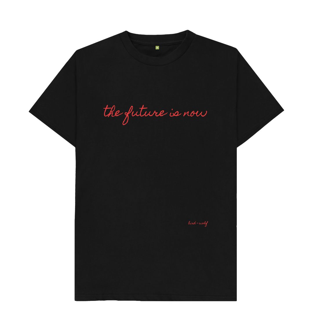 Black The Future Is Now  Classic Tee (Red Lettering)