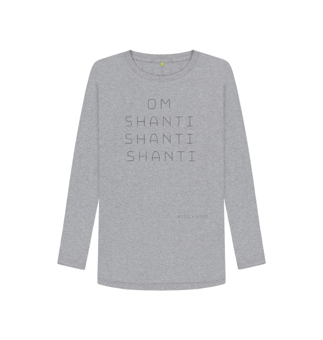 Athletic Grey Om Shanti Shanti Shanti Long Sleeve Tee