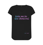 Black Take Me To The Festival V Neck Tee