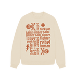 Oat Sinner Saint + more Oversized Sweatshirt (Orange Lettering)