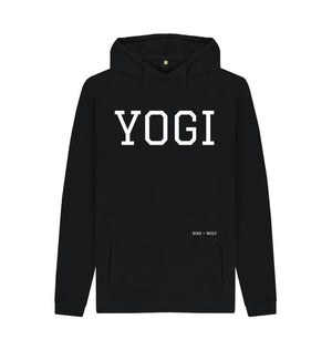 Black YOGI Chunky Hoodie (White Lettering)