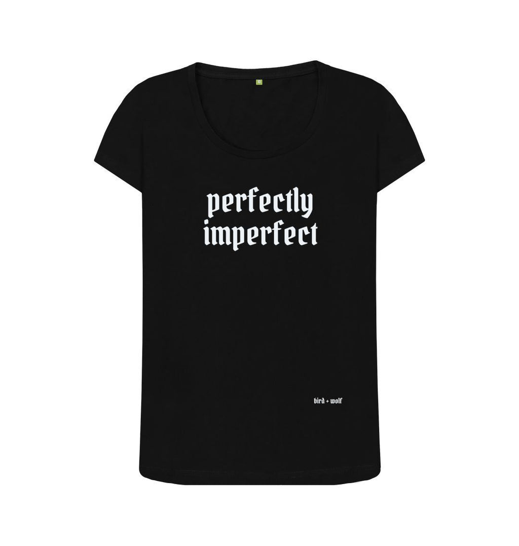 Black Perfectly Imperfect Scoop Neck Tee