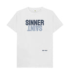 White Sinner Saint Classic Tee (Grey Lettering)