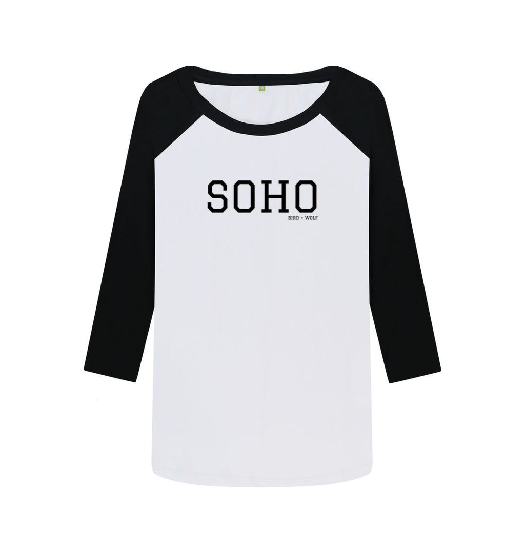 Black-White Soho Baseball Tee