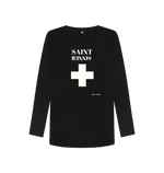 Black Printed Long Sleeve T Shirt Front