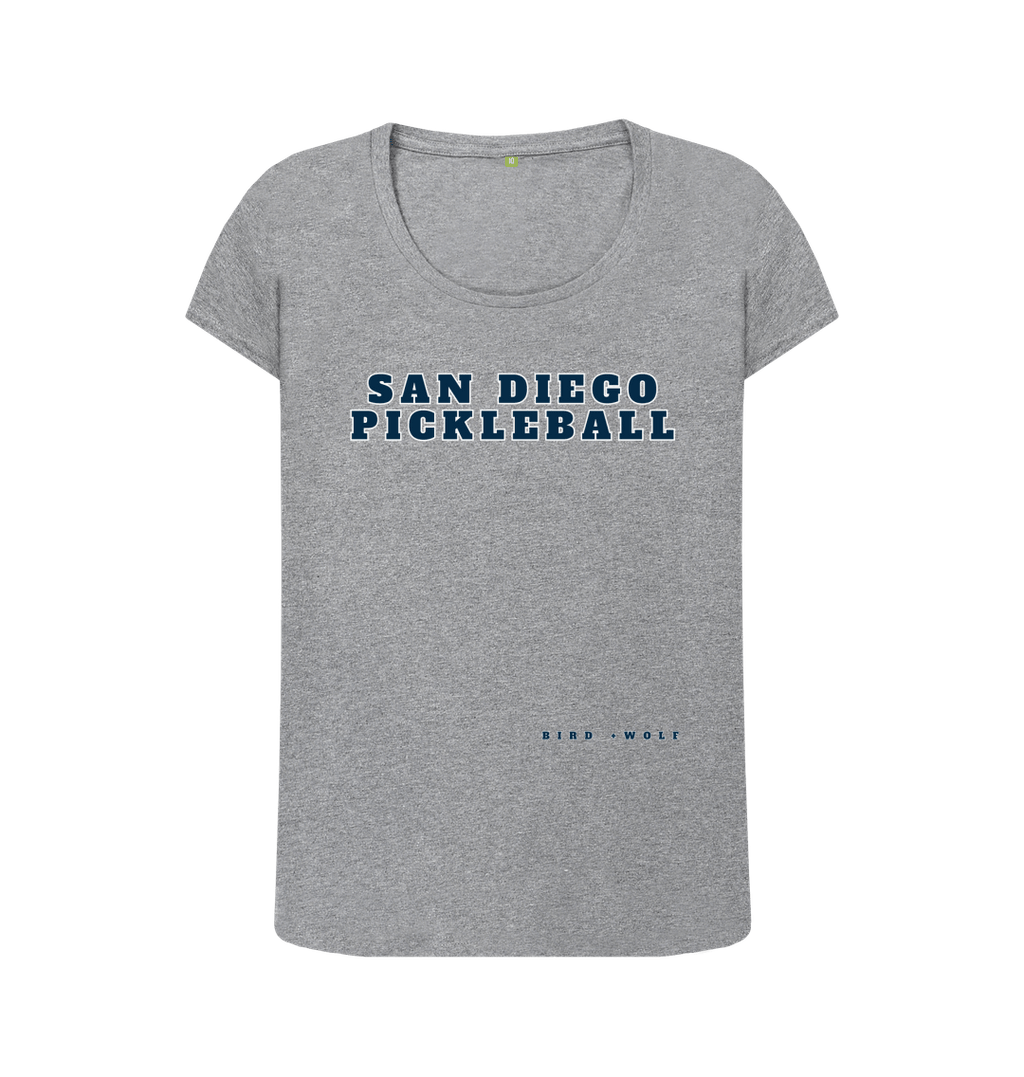 Athletic Grey San Diego Pickleball Scoop Neck Tee