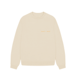 Oat Bird + Wolf Oversized Sweatshirt (Orange Lettering)