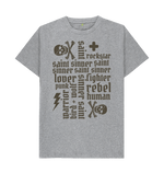 Athletic Grey Printed T-shirt Front