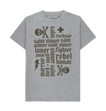 Athletic Grey Sinner Saint + More Classic Tee (Khaki Lettering)